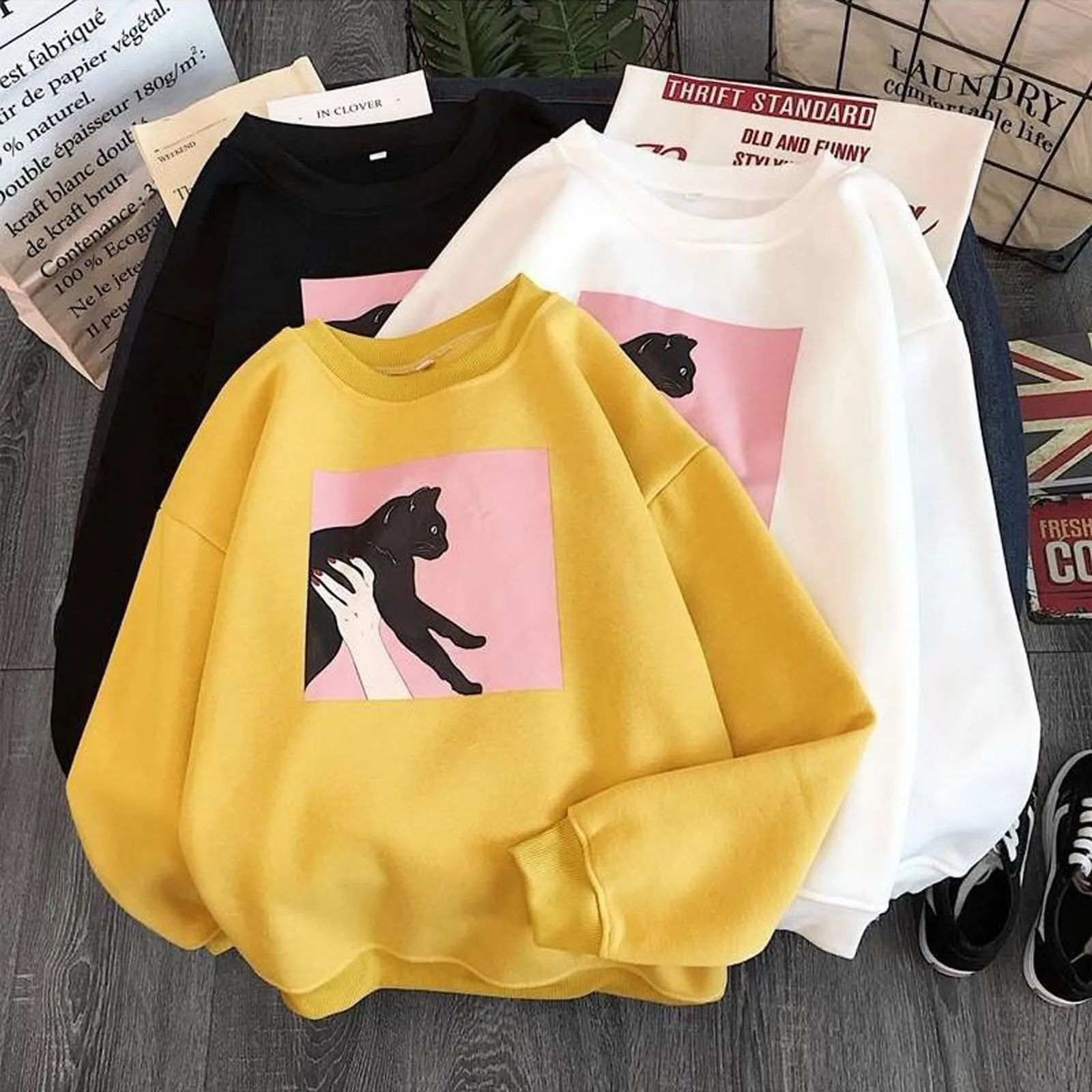 

Ladies Hoodies And Sweatshirts Fashion Casual Long Sleeve Hooded Solid Keep Warm Sweatshirts Tops Kawaii Vetement Femme Sweat