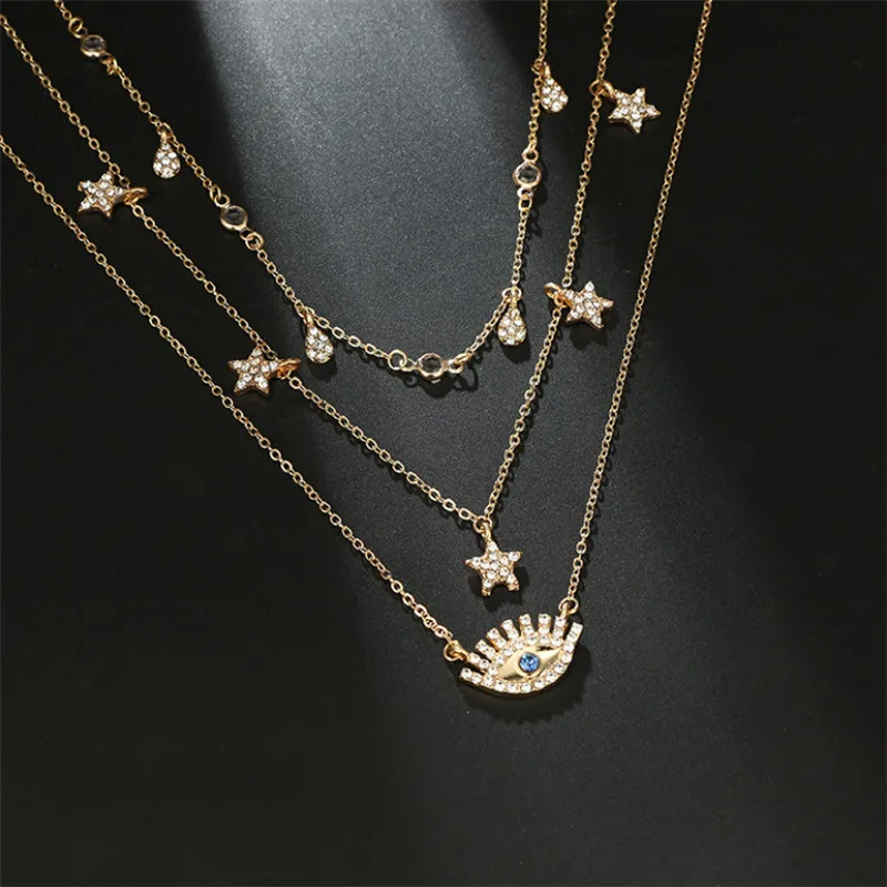 

Temperament Water Drop Five-pointed Star Necklace Jewelry Accessories