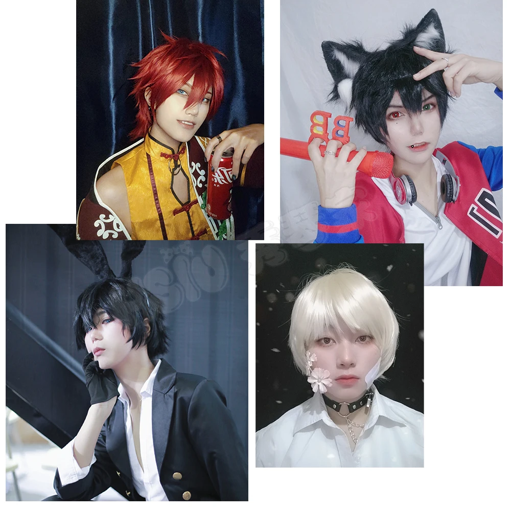 Парик HSIU короткий из синтетического волокна 22 цвета черный белый фиолетовый