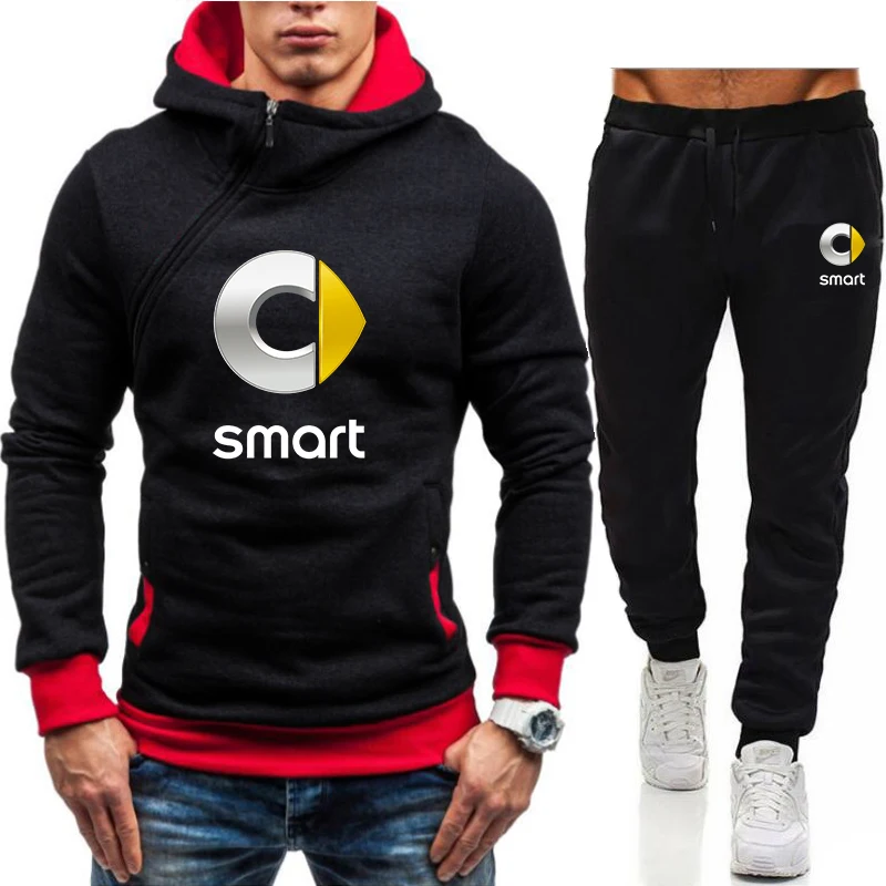 

SMART Car Printing 2021 Spring Autumn Men's Personality Oblique Zipper Multicolor Suit New Fashion Casual Sportswear Suit