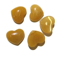natural stone yellow jade cabochon flat back heart shape no hole loose beads for jewelry making diy ring necklace accessories