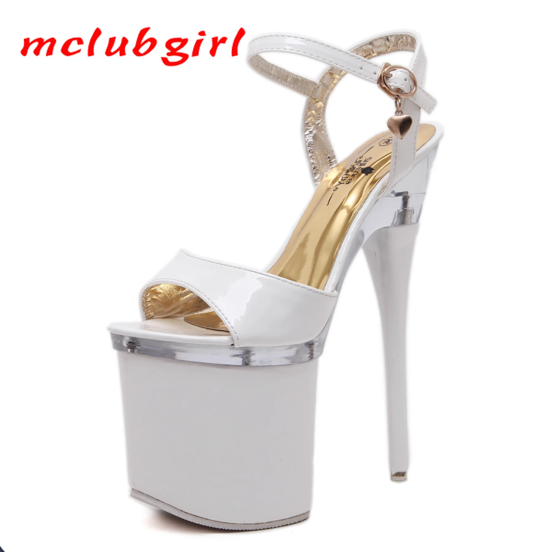 

Mclubgirl 2021 Women Sexy Party Super High Heels Platform Fish Toe Sandals for Women 7.5cm platfrom 14cm Sandals LFD