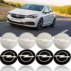 4 шт.лот Черно-серебряный 56 мм 60 мм 65 мм для колеса Opel, наклейка на центр колеса, пыленепроницаемый логотип, значок, наклейки, аксессуары для стайлинга автомобиля