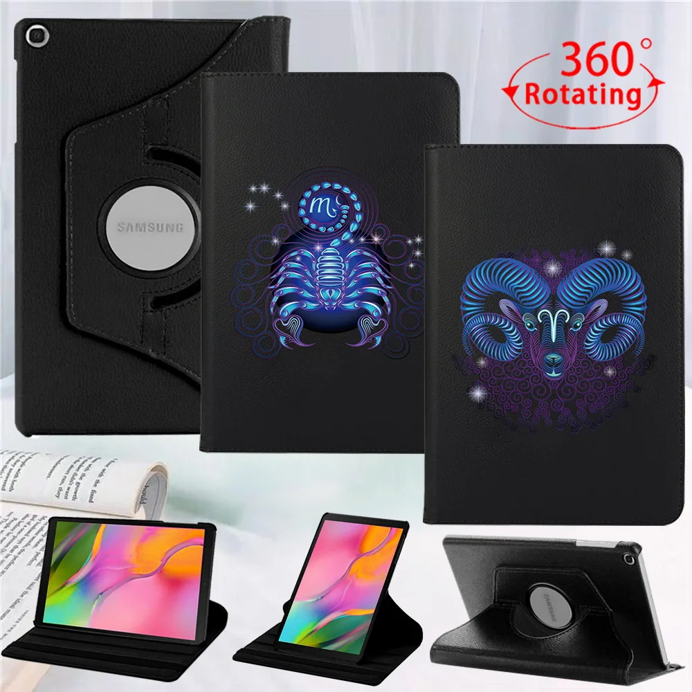 

For Samsung Galaxy Tab A 10.1" 2019 T510 T515/Tab S6 Lite 10.4" 360 Rotating PU Leather Tablet Cover Case with Wake-up Function