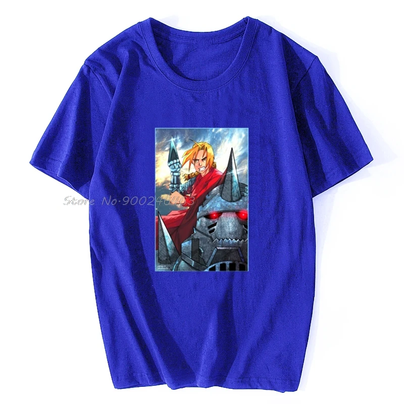 Футболка Мужская/женская с металлическим алхимиком хлопковая тенниска в стиле