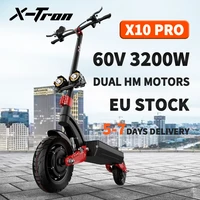 eu stock x tron x10 52v2400w dual motor electric scooter 60v 3200w 10inch foldable e scooter for adult hydraulic brake free tax