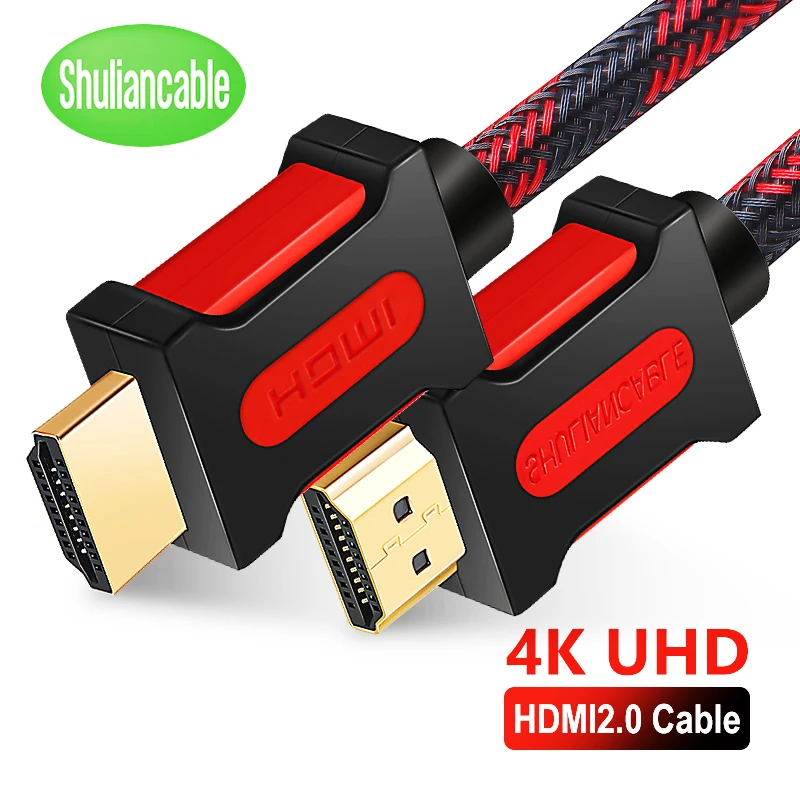 Shuliancable HDMI кабель 2,0 HDMI к HDMI 4K 1080P 3D 1 м 2 м 3 м 5 м 10 м 15 м 20 м для ноутбук с HDTV проектор xbox PS3/4 компьютерный кабель