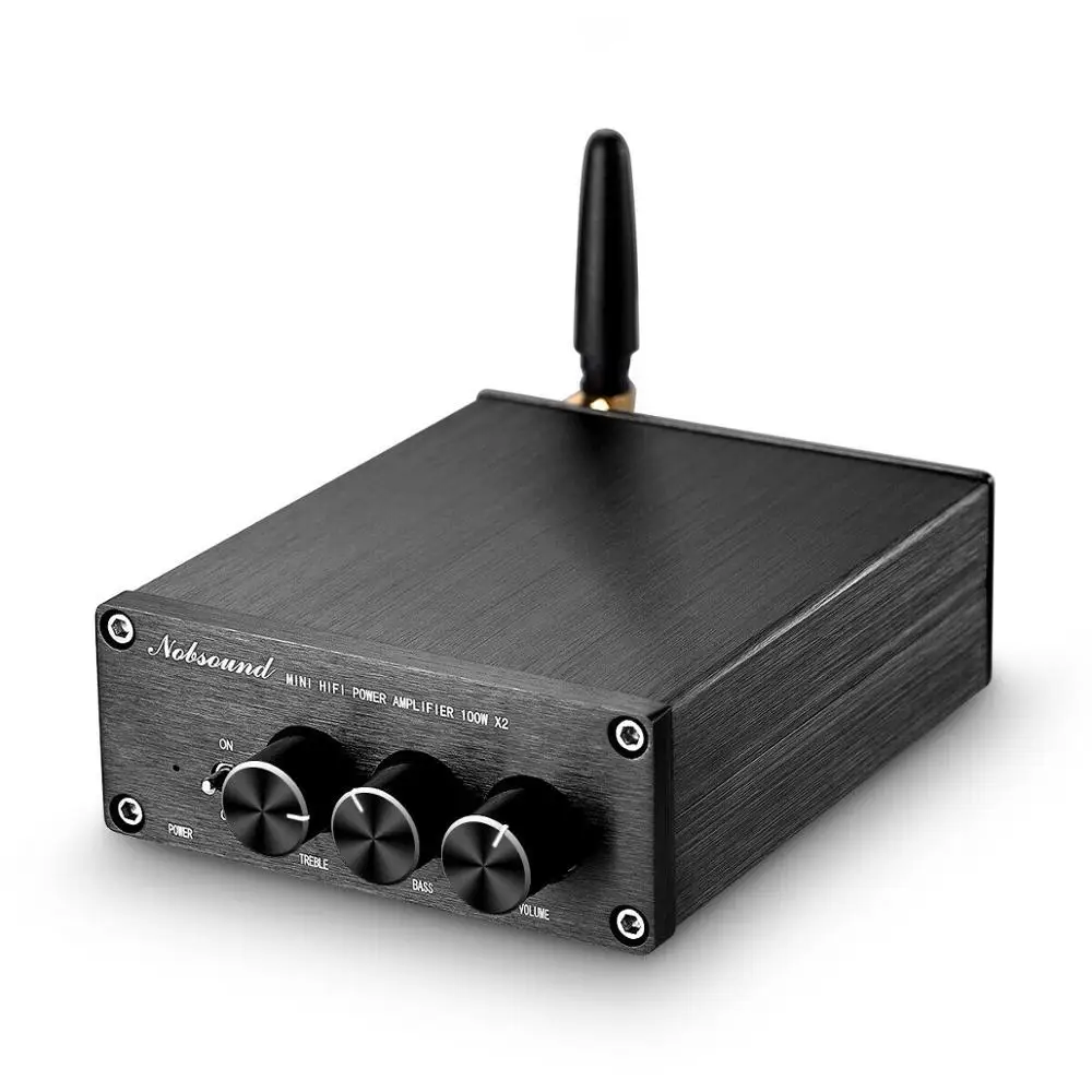 Without Power Supply Nobsound Мини Bluetooth 5,0 TPA3116 цифровой аудио усилитель HiFi класса D стерео усилитель мощности 100 Вт* 2 для домашних динамиков - Цвет: Without Power Supply