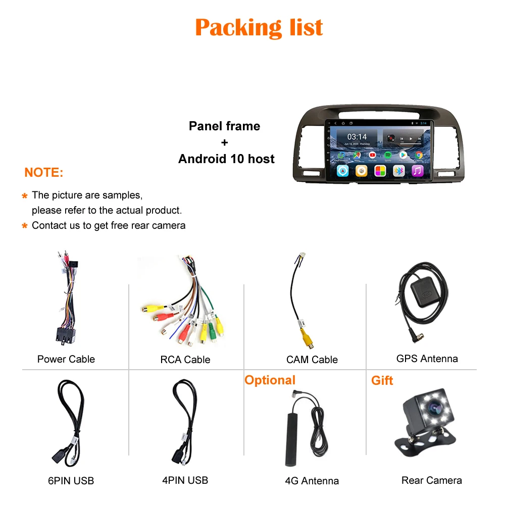 9'' Android 10 DSP TOYOTA CAMRY 2002/2003/2004/2005/2006 Car Radio Multimedia GPS Navigation Navi Player Auto Stereo 2din WIFI |