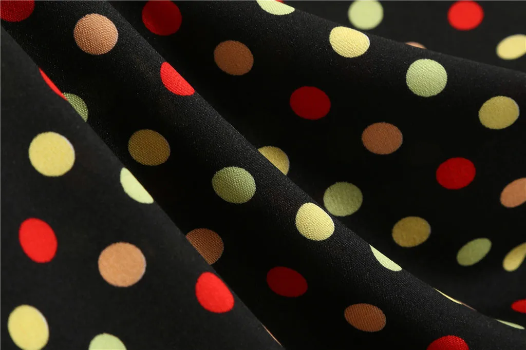 Женские платья Vintage Dot без рукавов Ropa Mujer колен платье A Line Вадим Лето Vestidos De Fiesta Plus
