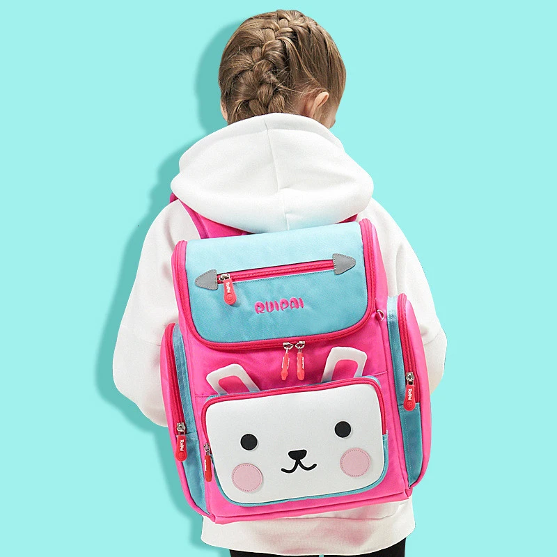 2023 Children School Bags Girls Cartoon rabbit Kindergarten Orthopedic Backpack Kids Satchel Boy Knapsack mochila