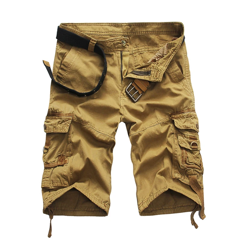 

Summer Cargo Shorts Men Casual Outdoor Military Men's Shorts Multi-pocket Calf-length Short Pants Men