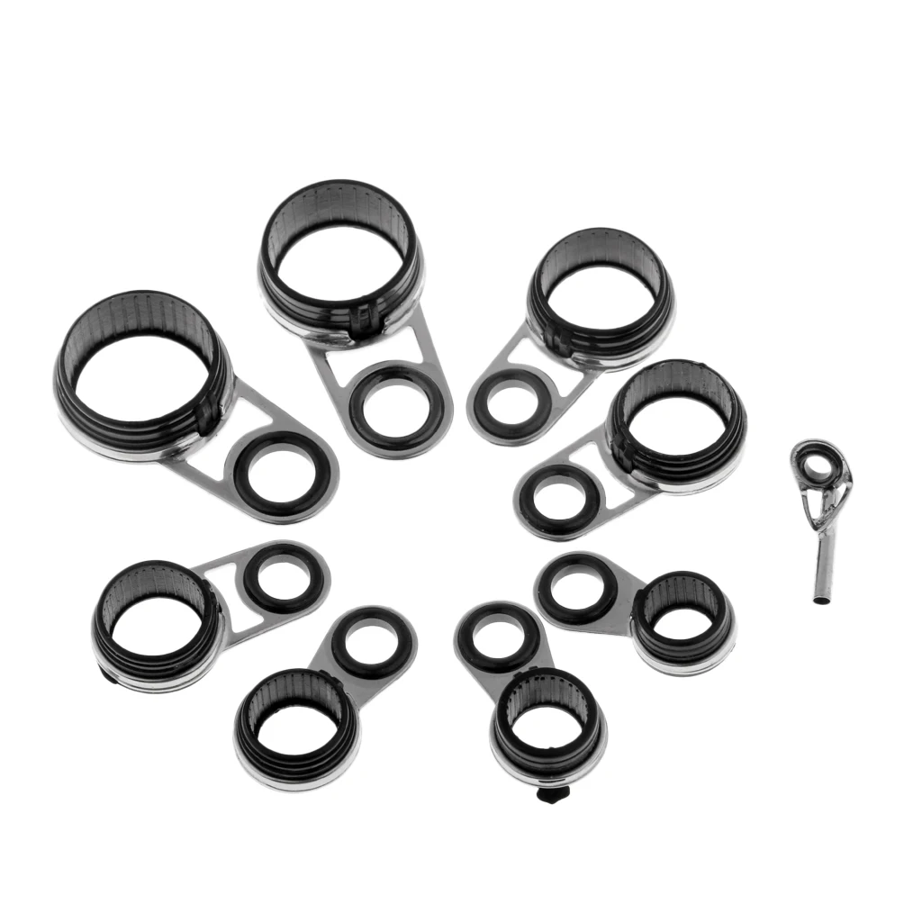 

9 шт. керамическая Удочка из нержавеющей стали, направляющие для глаз, кольцо, наконечник, леска, кольцо