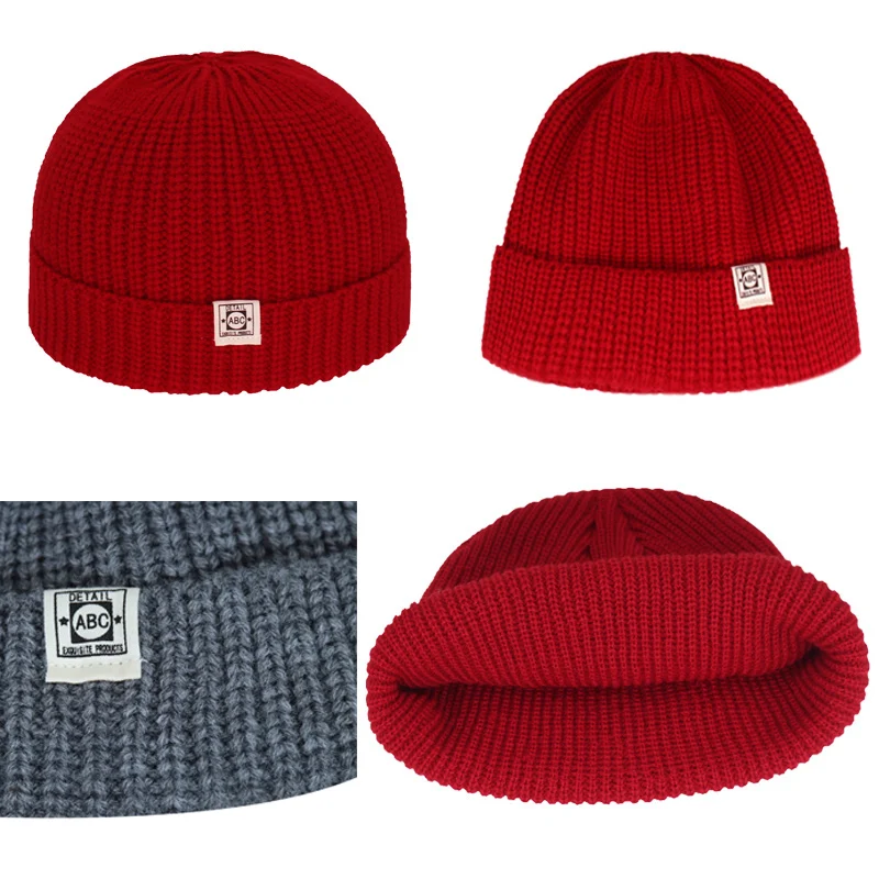 Короткие Зимние шапки для мужчин Skullies Beanies Мужская Зимняя Шапка-бини женская шапка s Miki Docker Skull cap Bonnet женская вязаная шапка