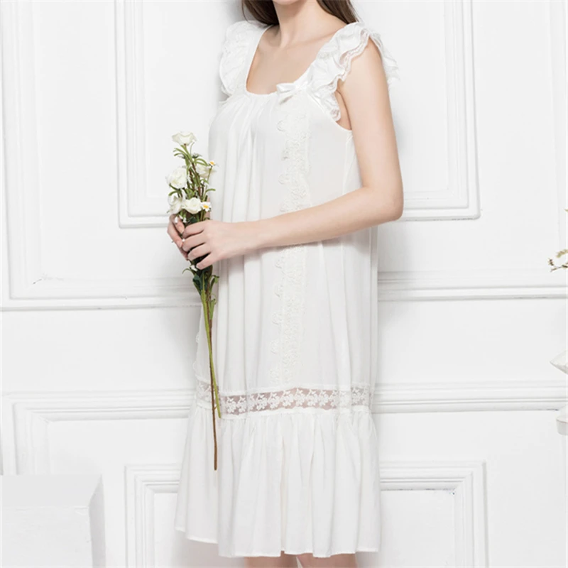 Ночная рубашка Пижама для дома кружевное платье Однотонная ночная сорочка сна и