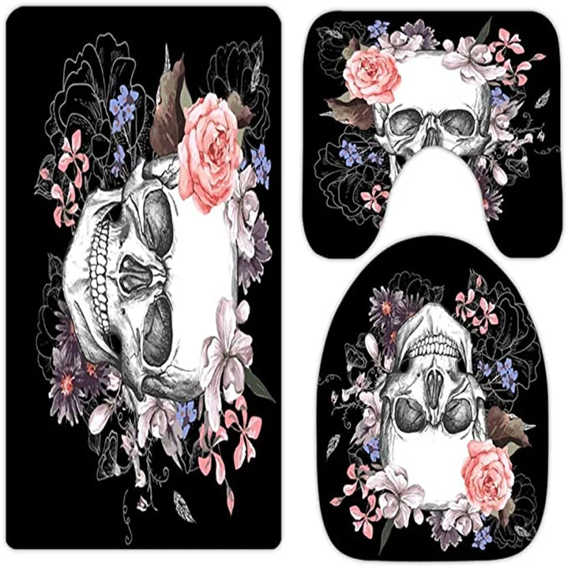 3 шт. U-Образный Коврик для ванной с принтом цветов | Дом и сад