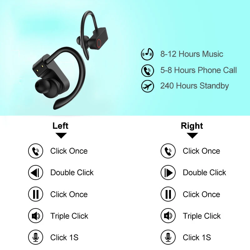 TWS Bluetooth 5 0 наушники CVC шумоподавление водонепроницаемые стерео спортивные с