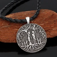 viking jewelry tree of life family round pendant necklace mens womens necklace fashion retro metal accessories party jewelry