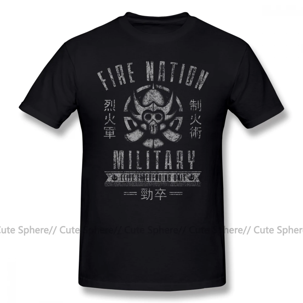 Футболка «Аватар», «Последний Аэрограф», «Аватар», «огненная нация», Классическая футболка из 100 хлопка, потрясающая футболка с короткими рукавами - Цвет: Black