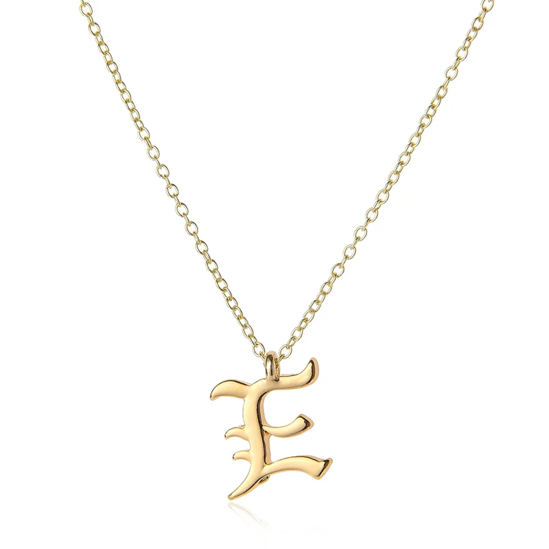 

26 Cursive English letter E name Sign Personality pendant chain necklace alphabet Initial friend family gift necklace jewelry