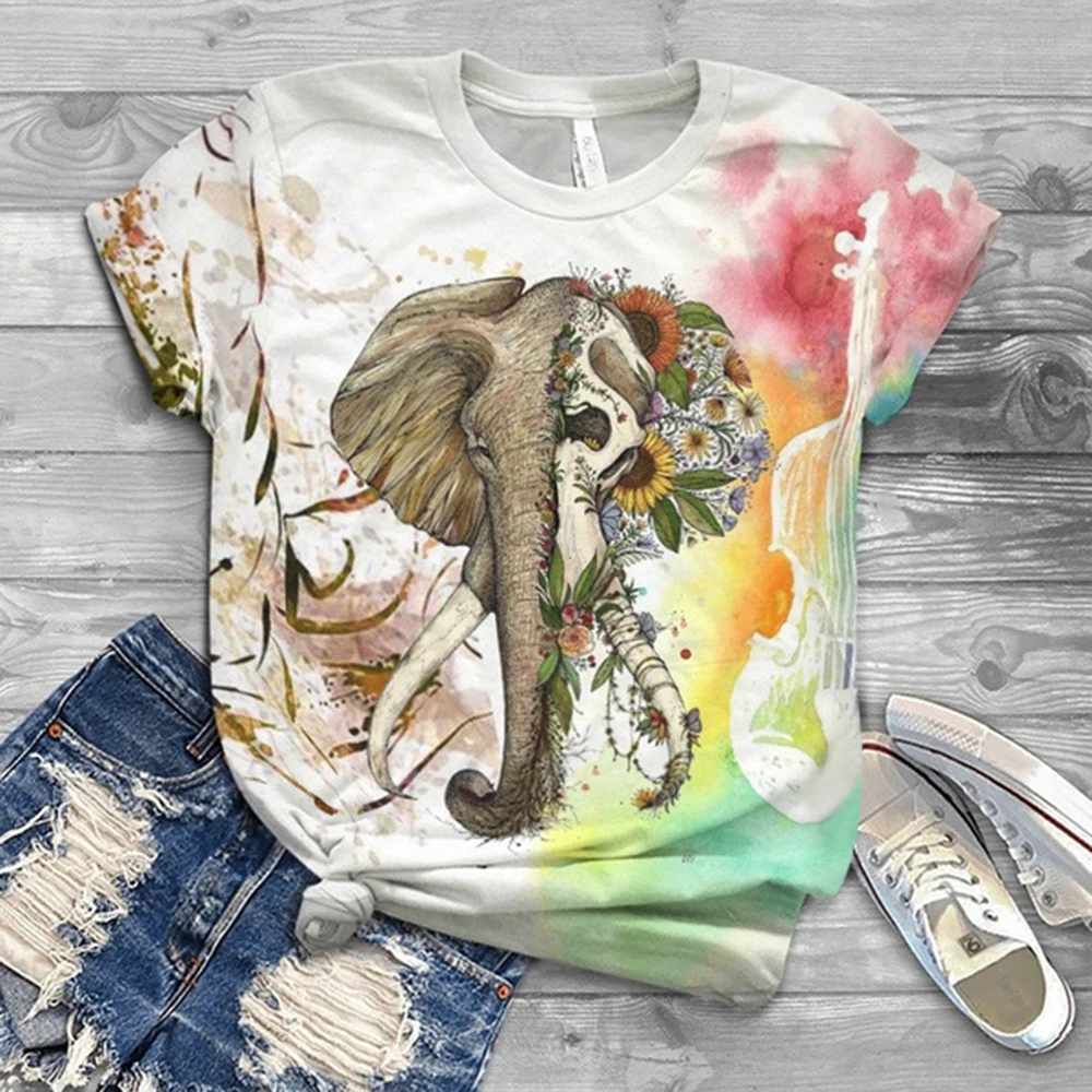 

Woman Tshirts Harajuku Graphic Tee Spring Summer Streetweear Women Animal Cat Print Cute Kawaii Short Sleeve T-shirts Tops