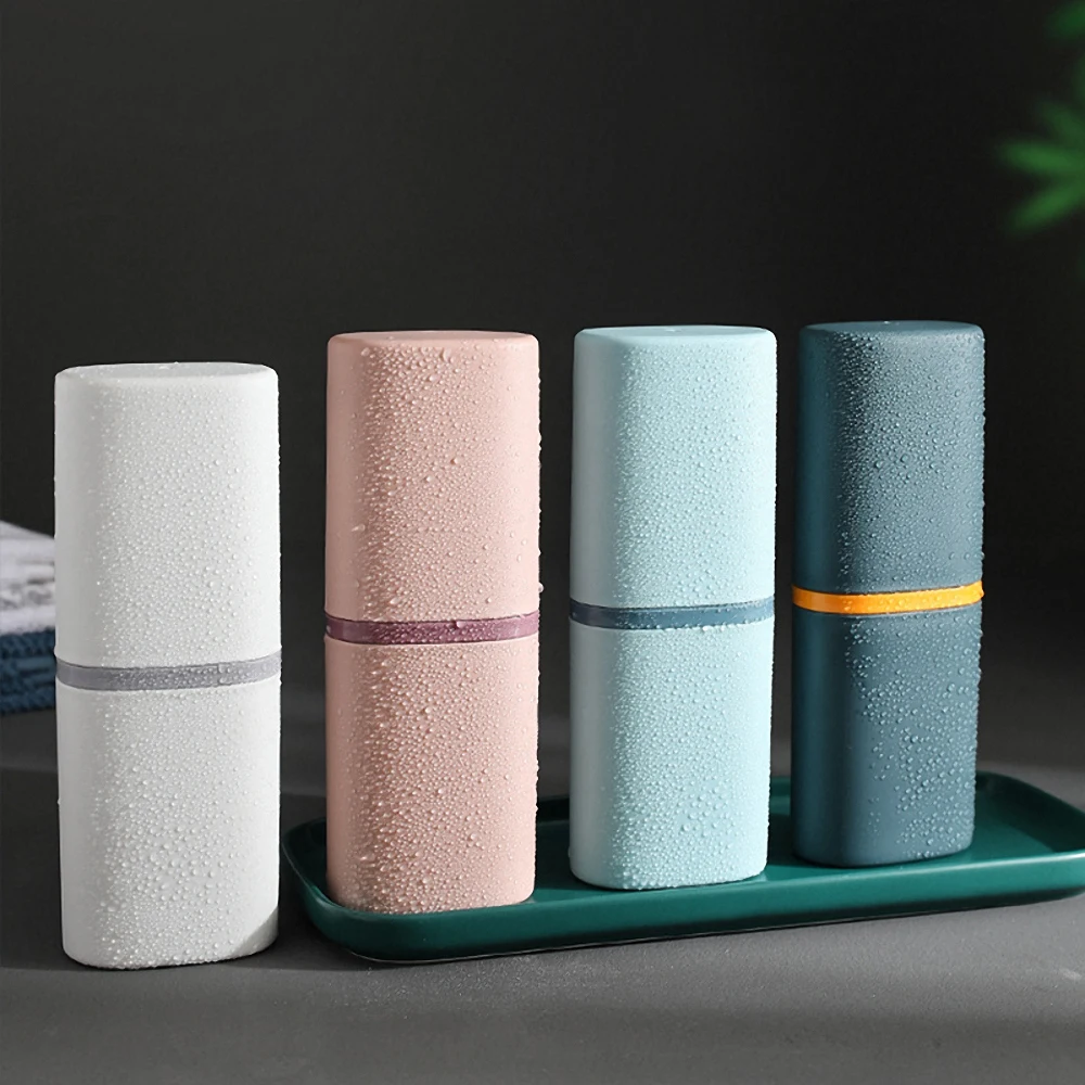 

Portable Travel Toothbrush Storage Box Creative Simple Toothpaste Holder Outdoor Camping Wash Cup Set Bathroom Organizer