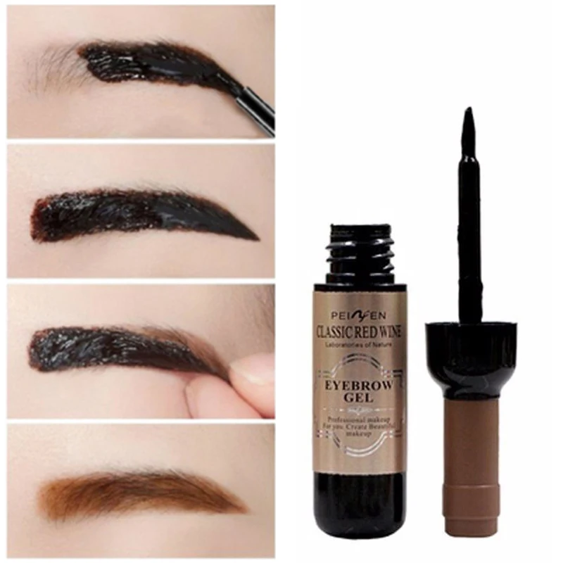

3 Color Eyebrow Tattoo Gel Black Coffee Gray Red Wine Tattoo Brow Gel Tint Peel Off Waterproof Eye Brow Tattoo Dye Eyebrow