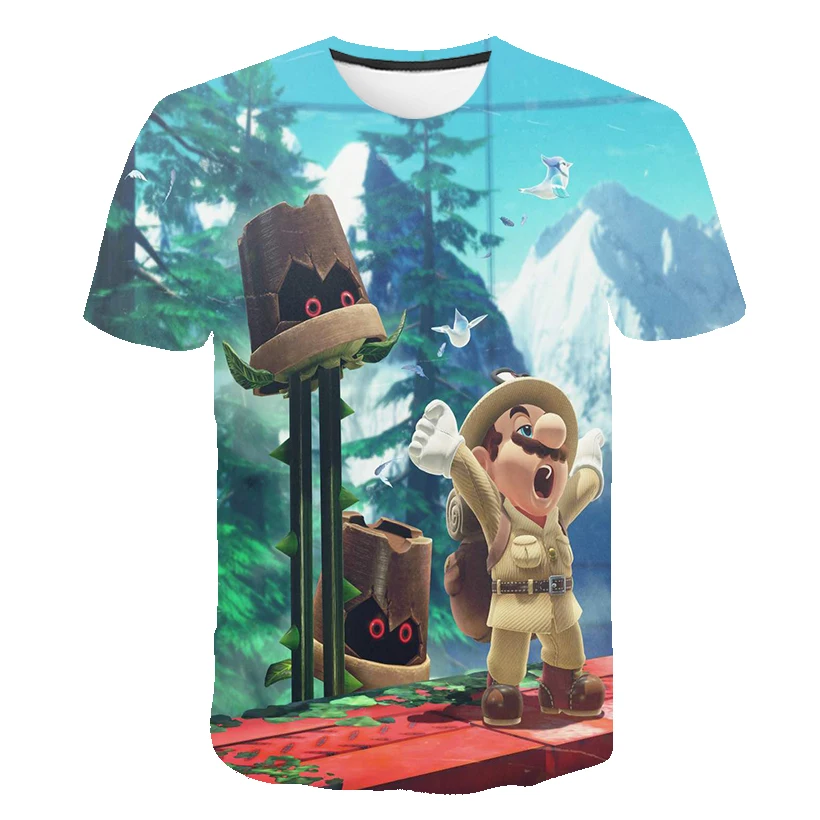 

Summer 3D children's soft polyester short sleeve T-shirt, cartoon printed T-shirt short sleeve, suitable for children aged 4 to