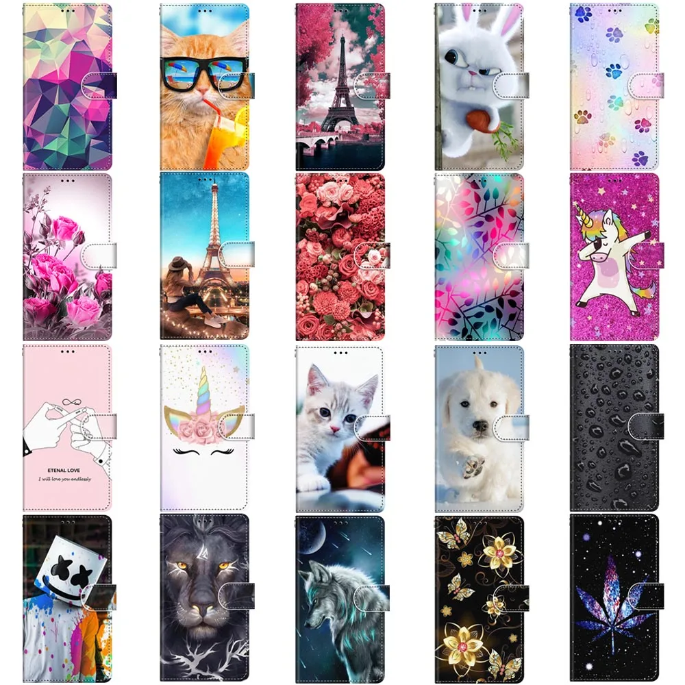 Чехол-бумажник с 3D рисунком для Samsung Galaxy S6 S7 S8 S9 S10 E Note 10 20 Ultra Plus роскошный кожаный