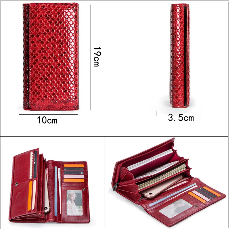 

YourSeason Fashion Womens Embossed Large Clutch Wallet 2021 Genuine Leather Ladies Phone Purse Long Card Holder Multi Functional