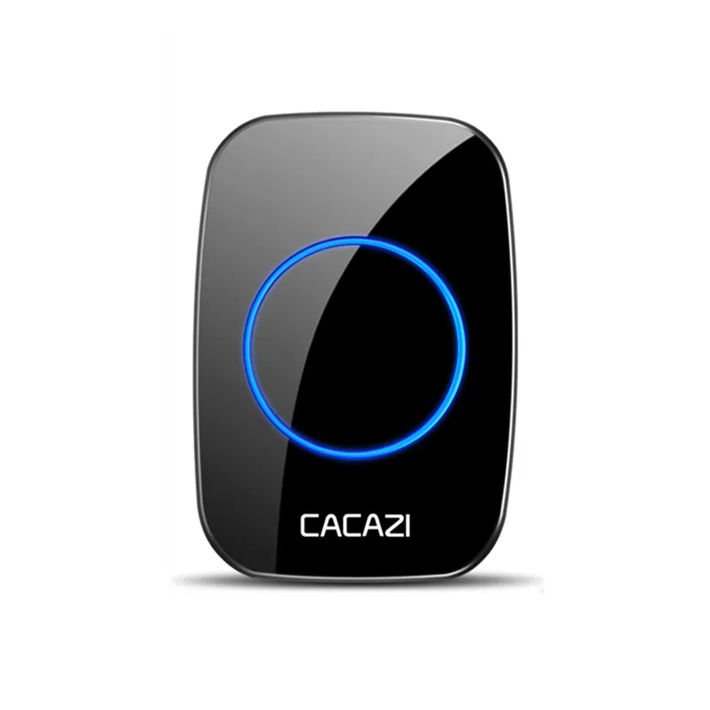 Водонепроницаемый беспроводной дверной звонок CACAZI, работающий от аккумулятора постоянного тока, 300 м, дистанционный 3 кнопки x 1 приемник, умный дом, беспроводной дверной звонок, звонок - Цвет: black receiver