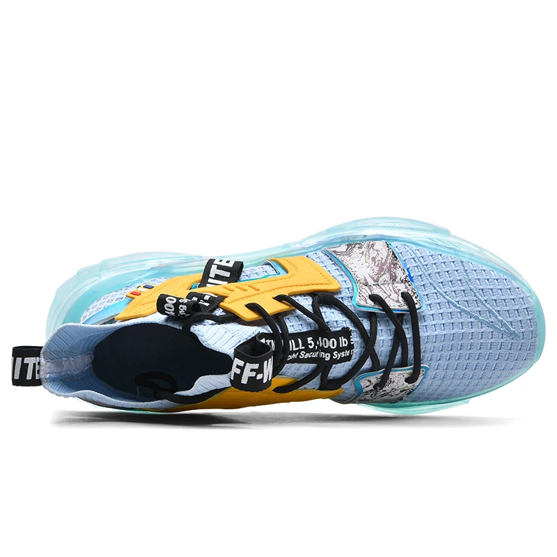 

New Luxury Brand Sock Sneaker Man Sky blue Men Youth Sports Shoes High Top Running Shoes Men Comfortable Walking Jogging Shoes
