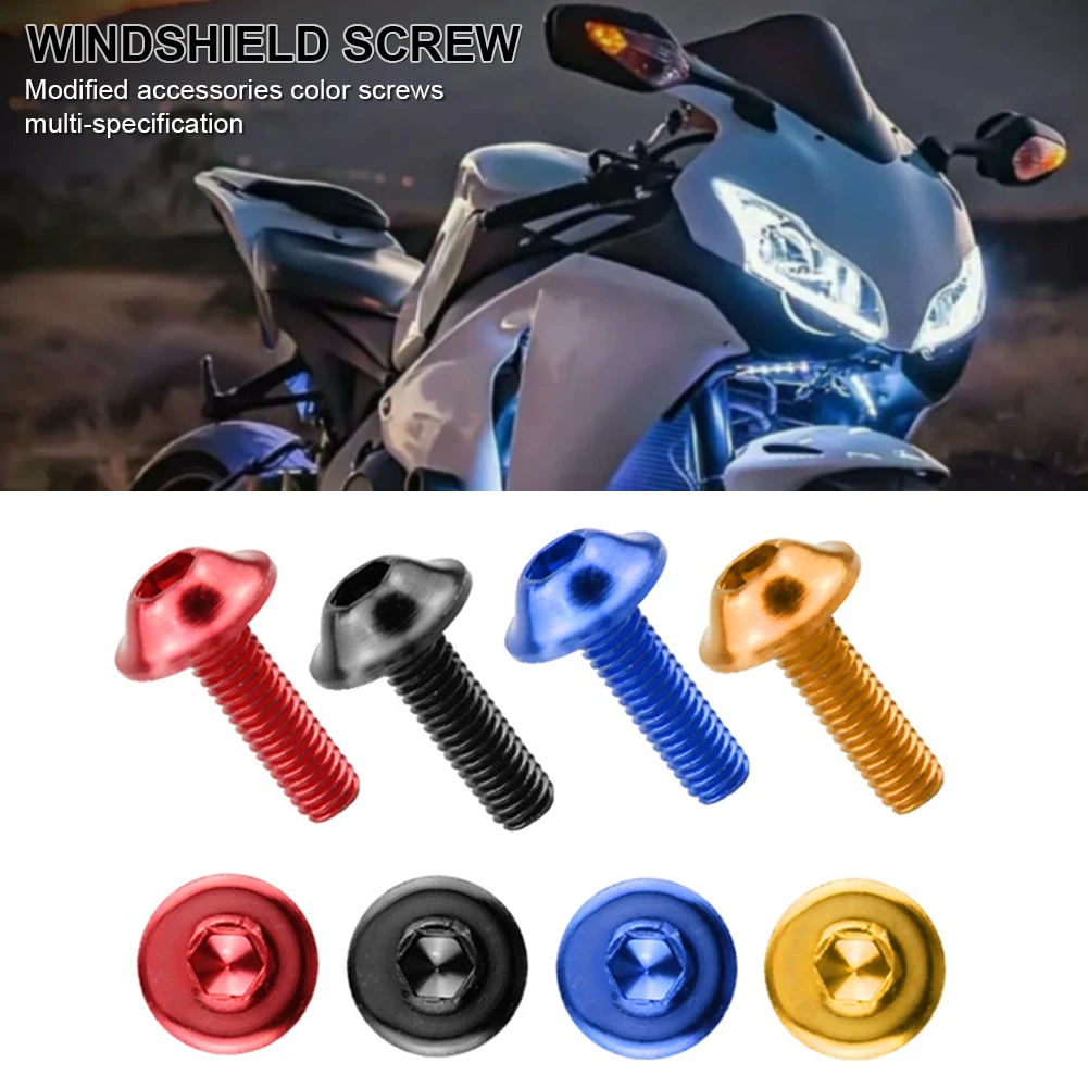 

10Pcs Motorcycle Fairing Bolt Kit Universal Bodywork Screws Fairing Kit Windscreen Bumper Screw Aluminum Alloy 5 Sizes
