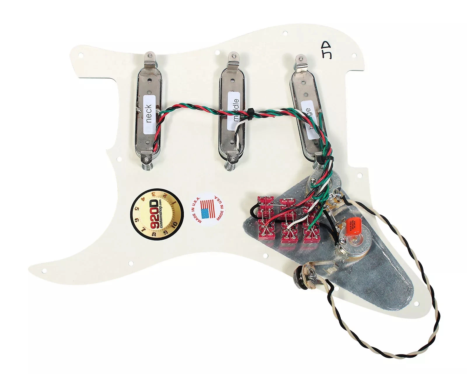 Burns London Mini Tri-Sonics Brian CAN Strat loated Pickguard хром белый жемчуг