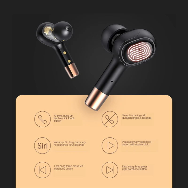 Havit I108 True Wireless Earbuds TWS 5.0 In Ear Sports Bluetooth Earphons 9D Stereo Dual Coil Speakers Noise Canceling HD Call