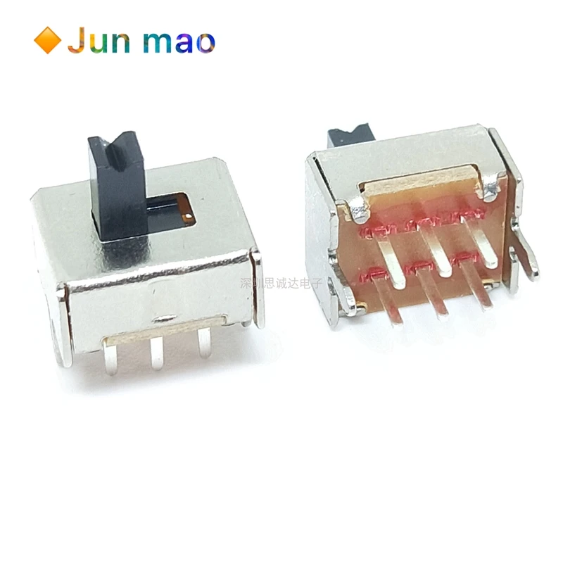 

20PCS SS22D07 SS-22D07 6PIN 2P2T DPDT toggle switch side slide switches handle 4mm