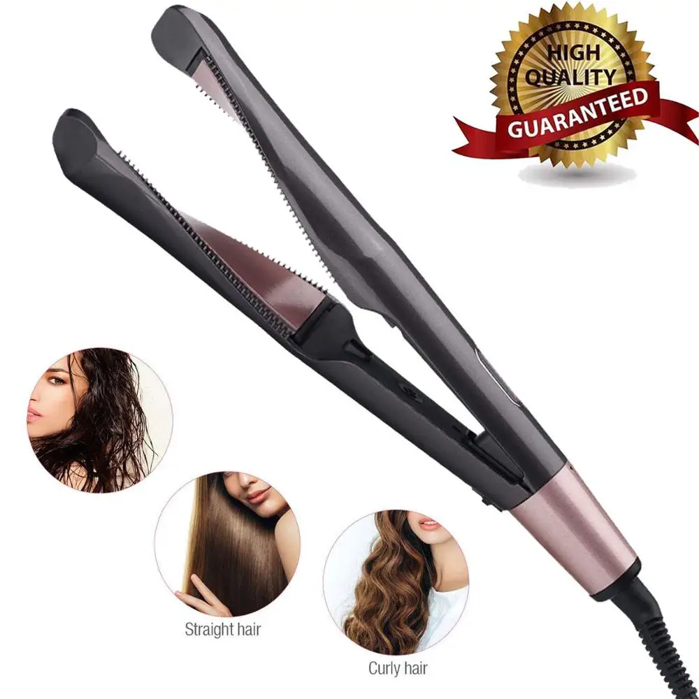 

2-in-1 Hair Curler Curling Iron Hair Straightener Ceramic Coated Flat Iron Straightening Irons Hair Crimper Perming Straight