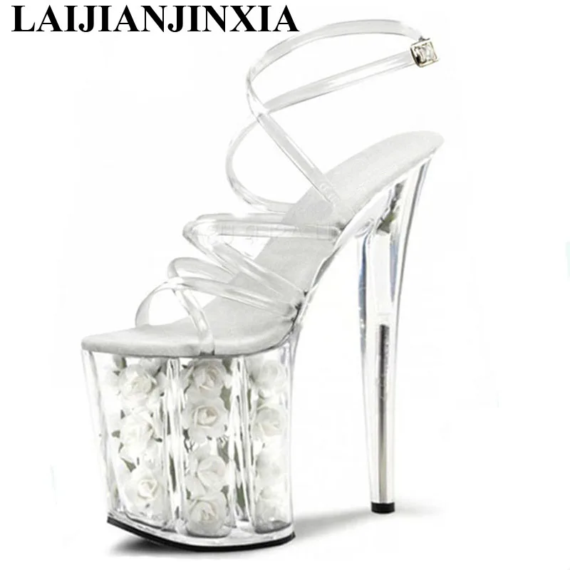 New princess 20 centimeters high heel sandals, pole dancing shoes, interest temptation crystal high-heeled Dance Shoes