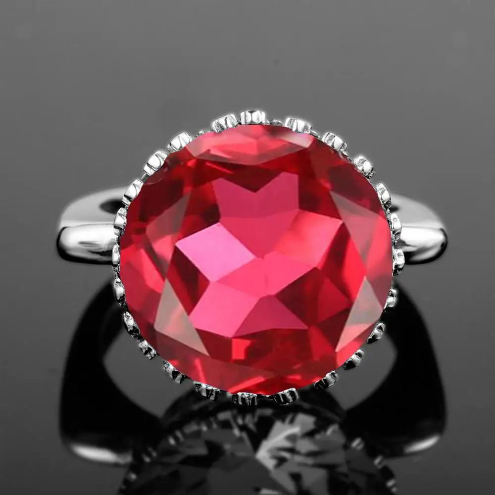 

925 Sterling Silver Ring For Women Everlasting Love Ring Round Red Ruby Wedding Engagement Luxury Jewelry Designers Jewellery