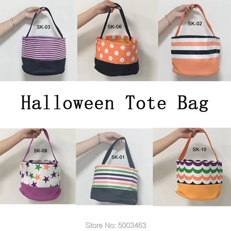 Handmad Хэллоуин ведро 20 шт/партия трюк или сумка для угощений Холст корзина