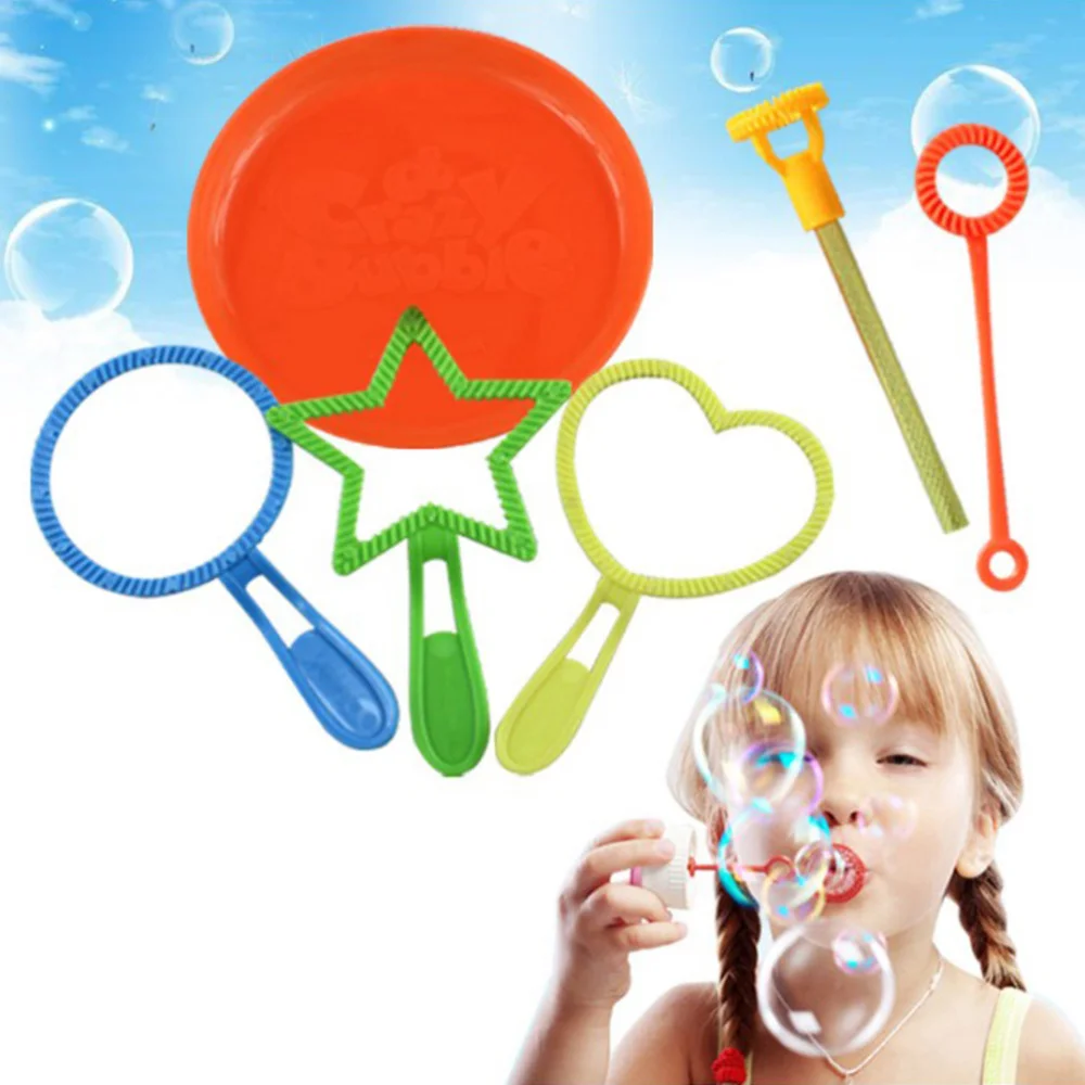 

6 Pcs Bubble Wand Tool Bubble Maker Blower Set for Kids Children Fun Toys (Random Color)