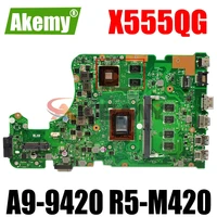 akemy x555qg laptop motherboard for asus x555bp original mainboard 8gb ram a9 9420 r5 m420