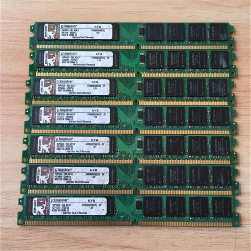 

kingston used memoria DDR2 RAM 2GB 800MHz PC2-6400 Used KVR8002N6/2GB rams 1.8V for desktop memory 2gb 1pcs