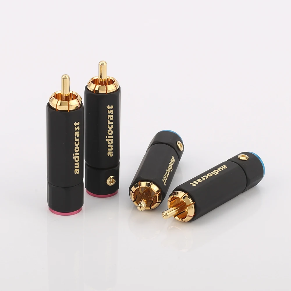 Palic High Quality Gold Plated RCA Plug Lock Collect Solder A/V Connector HIFI Connector for DIY cable diameter