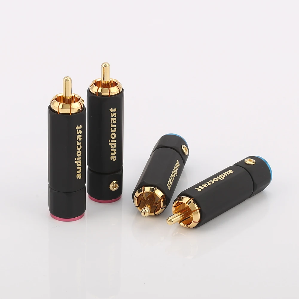

Palic High Quality Gold Plated RCA Plug Lock Collect Solder A/V Connector HIFI Connector for DIY cable diameter