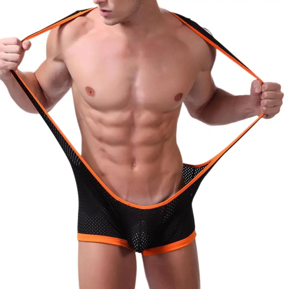 bodysuit sexy Men's teddies Mesh exposed hips Gini Lingerie Leotard Costumes Sexy Panties Beach Swimwear crotchless #3O11 |