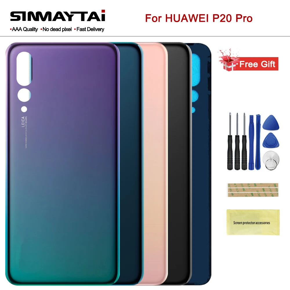 

Новинка, Задняя стеклянная крышка батарейного отсека для Huawei P20 Pro, задняя крышка корпуса, панель для Huawei P20 Pro, Задняя стеклянная крышка