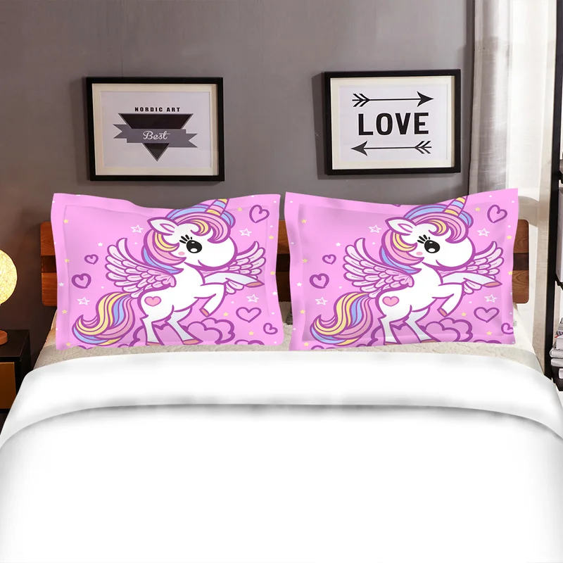Постельное белье с единорогом 3D пододеяльник Набор детских постельных