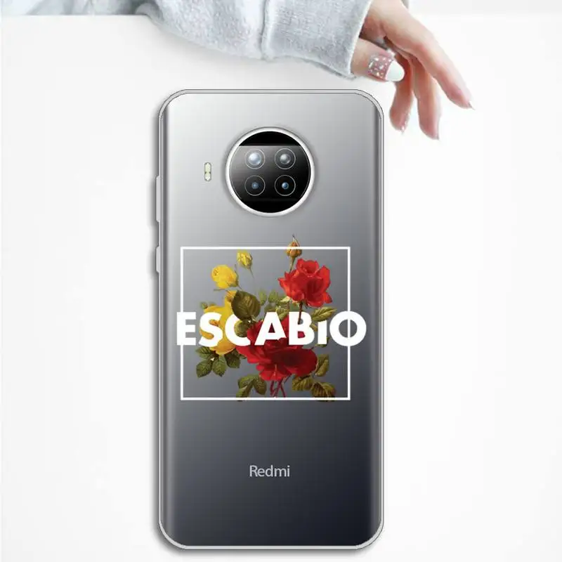 

Flower text art Phone Case Transparent Clear for Xiaomi Redmi note 10 t 8 9 pro lite 11