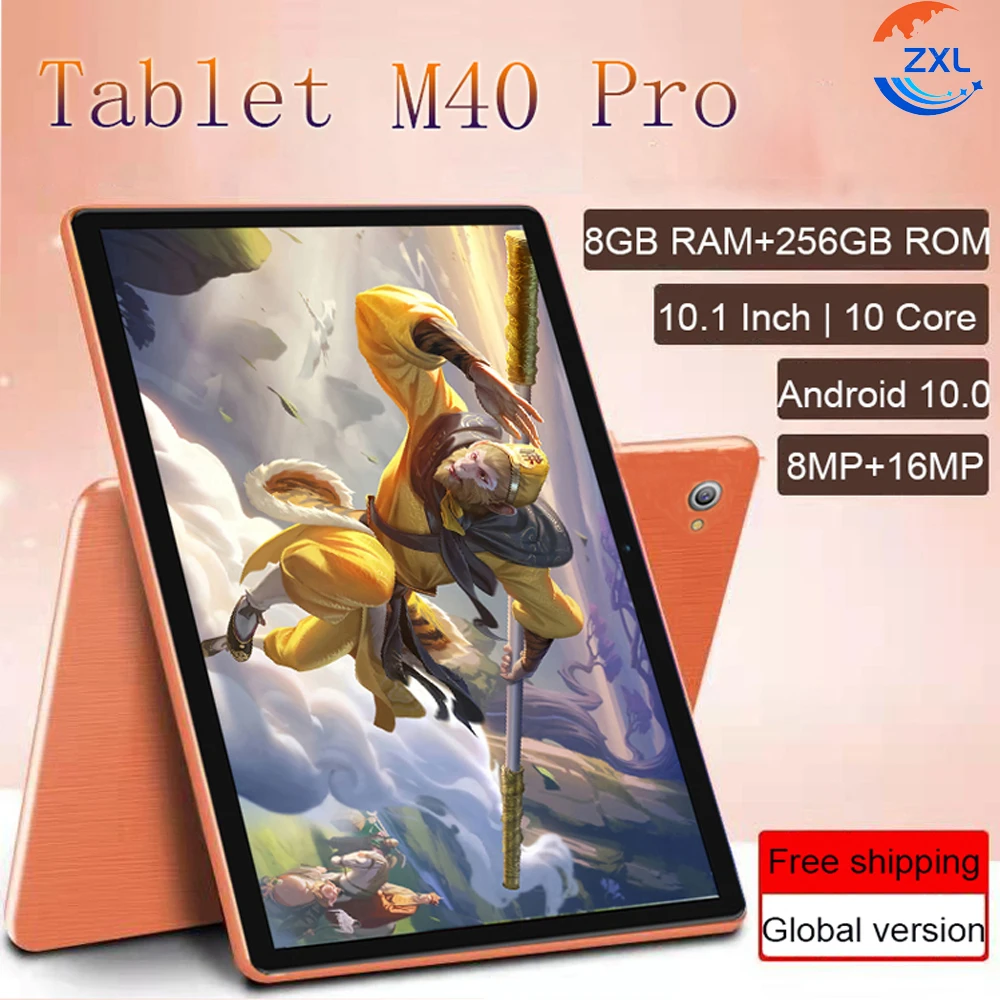 

Tablet M40 Pro Tablette Android 10.0 8GB RAM 256GB ROM 10.1 Inch Tablets 1920x1200 10 Core Tablete Pc GPS 5G Network Dual Wifi